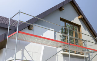 House and scaffolding